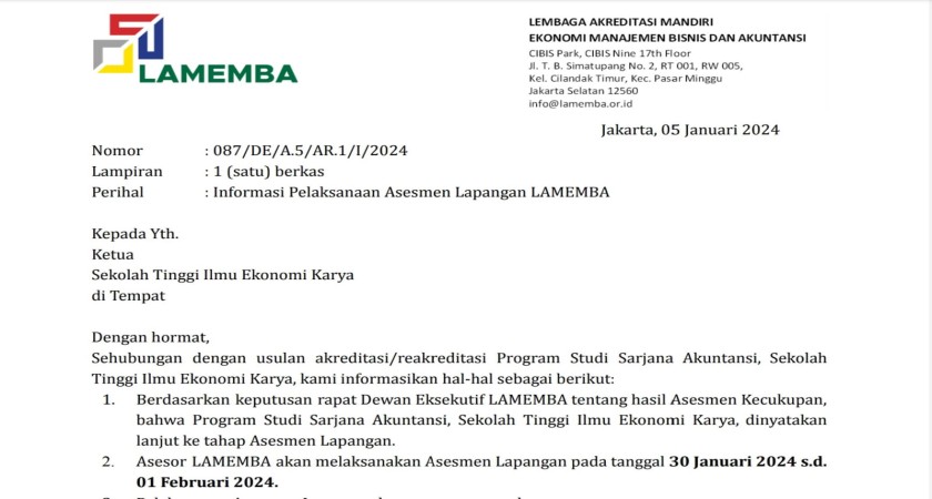 Asesmen Lapangan-Reakreditasi Program Studi Akuntansi: Kaprodi Akutansi: